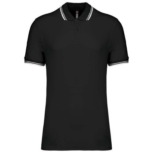 Kariban KA272 slimfit férfi galléros póló - black/white szín