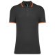 Kariban KA272 slimfit férfi galléros póló - dark grey/orange szín
