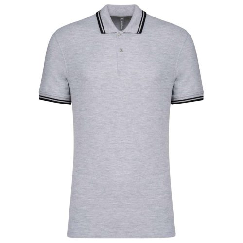 Kariban KA272 slimfit férfi galléros póló - Oxford grey/black szín