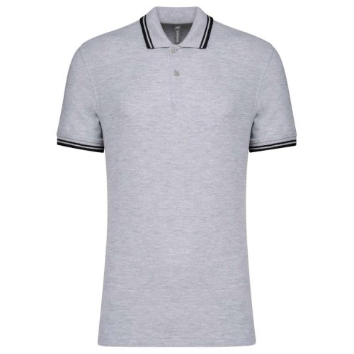 Kariban KA272 slimfit férfi galléros póló - Oxford grey/black szín
