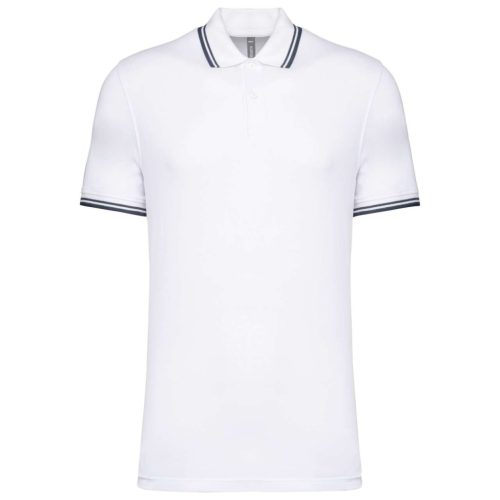 Kariban KA272 slimfit férfi galléros póló - white/navy szín