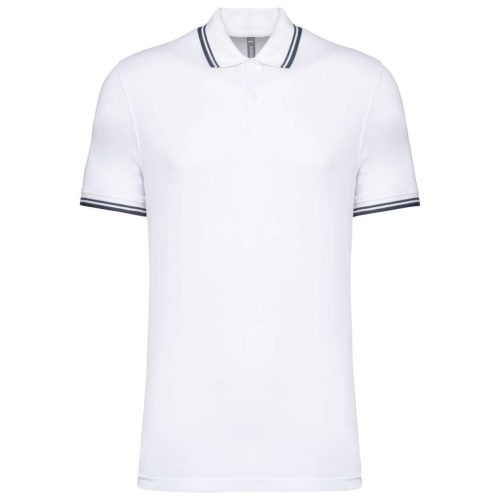Kariban KA272 slimfit férfi galléros póló - white/navy szín