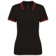 Kariban KA273 slimfit női galléros póló - black/red szín