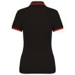 Kariban KA273 slimfit női galléros póló - black/red szín