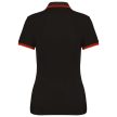 Kariban KA273 slimfit női galléros póló - black/red szín