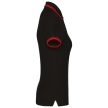Kariban KA273 slimfit női galléros póló - black/red szín