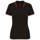Kariban KA273 slimfit női galléros póló - black/red szín
