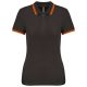 Kariban KA273 slimfit női galléros póló - dark grey/orange szín