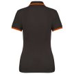 Kariban KA273 slimfit női galléros póló - dark grey/orange szín