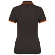 Kariban KA273 slimfit női galléros póló - dark grey/orange szín