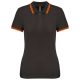 Kariban KA273 slimfit női galléros póló - dark grey/orange szín