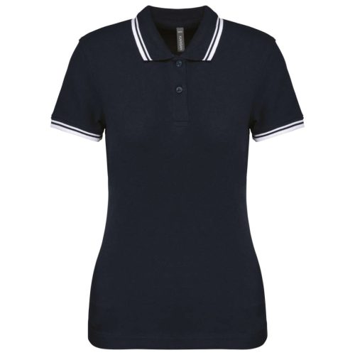 Kariban KA273 slimfit női galléros póló - navy/white szín