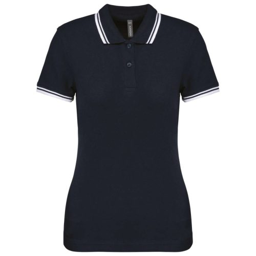 Kariban KA273 slimfit női galléros póló - navy/white szín