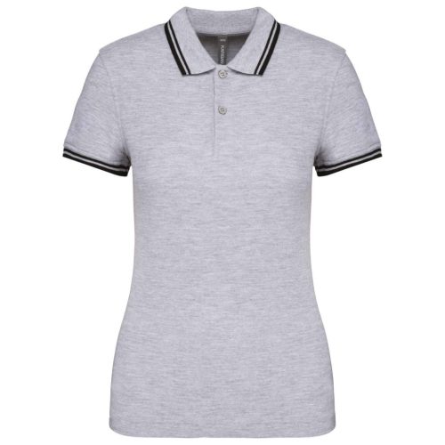 Kariban KA273 slimfit női galléros póló - Oxford grey/black szín
