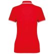 Kariban KA273 slimfit női galléros póló - red/white szín