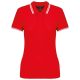 Kariban KA273 slimfit női galléros póló - red/white szín