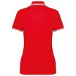 Kariban KA273 slimfit női galléros póló - red/white szín