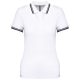 Kariban KA273 slimfit női galléros póló - white/navy szín