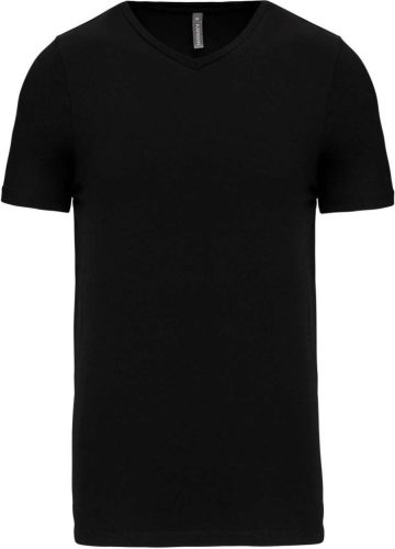 Kariban KA3014 férfi rövid ujjú V-nyakú póló - black szín