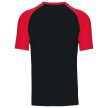 Kariban KA330 Baseball kontrasztos férfi póló - black/red szín