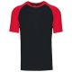 Kariban KA330 Baseball kontrasztos férfi póló - black/red szín