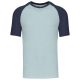 Kariban KA330 Baseball kontrasztos férfi póló - ice blue/denim szín