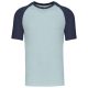 Kariban KA330 Baseball kontrasztos férfi póló - ice blue/denim szín