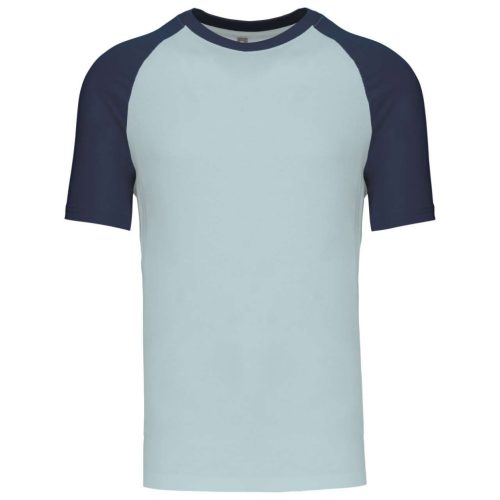 Kariban KA330 Baseball kontrasztos férfi póló - ice blue/denim szín