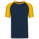 Kariban KA330 Baseball kontrasztos férfi póló - navy/yellow szín