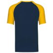 Kariban KA330 Baseball kontrasztos férfi póló - navy/yellow szín