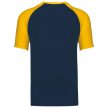 Kariban KA330 Baseball kontrasztos férfi póló - navy/yellow szín