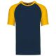 Kariban KA330 Baseball kontrasztos férfi póló - navy/yellow szín