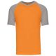 Kariban KA330 Baseball kontrasztos férfi póló - orange/light grey szín