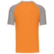 Kariban KA330 Baseball kontrasztos férfi póló - orange/light grey szín