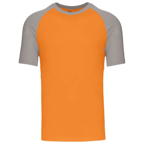 Kariban KA330 Baseball kontrasztos férfi póló - orange/light grey szín