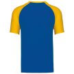 Kariban KA330 Baseball kontrasztos férfi póló - royal blue/yellow szín
