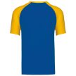 Kariban KA330 Baseball kontrasztos férfi póló - royal blue/yellow szín