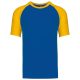 Kariban KA330 Baseball kontrasztos férfi póló - royal blue/yellow szín