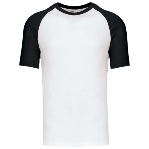 Kariban KA330 Baseball kontrasztos férfi póló - white/black szín