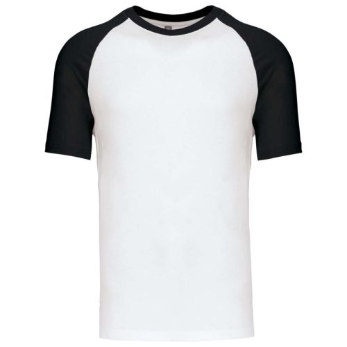 Kariban KA330 Baseball kontrasztos férfi póló - white/black szín