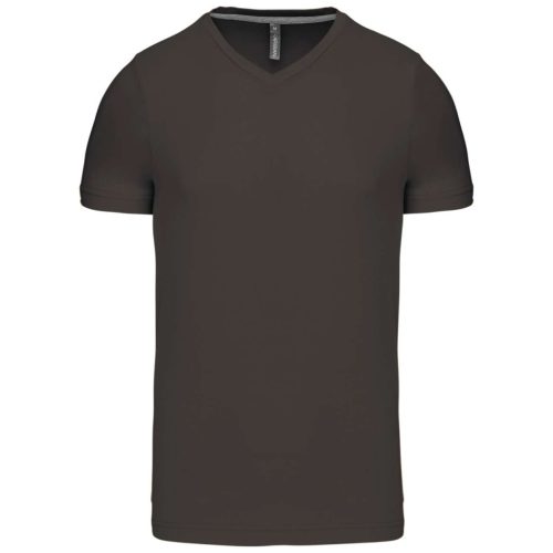 Kariban KA357 rövid ujjú férfi V-nyakú póló - dark grey szín