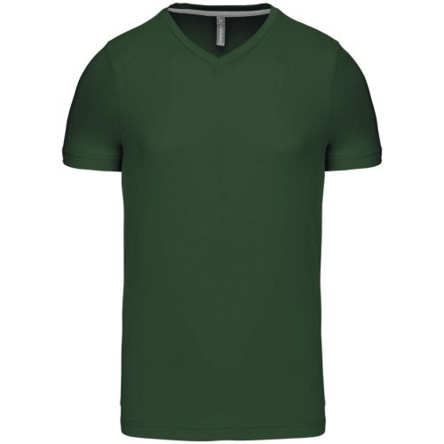 Kariban KA357 rövid ujjú férfi V-nyakú póló - forest green szín