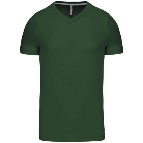 Kariban KA357 rövid ujjú férfi V-nyakú póló - forest green szín
