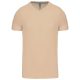 Kariban KA357 rövid ujjú férfi V-nyakú póló - light sand szín