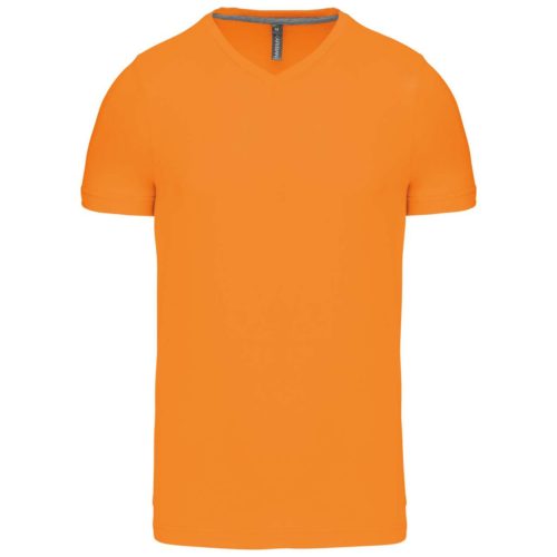 Kariban KA357 rövid ujjú férfi V-nyakú póló - orange szín