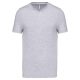 Kariban KA357 rövid ujjú férfi V-nyakú póló - Oxford grey szín
