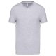 Kariban KA357 rövid ujjú férfi V-nyakú póló - Oxford grey szín
