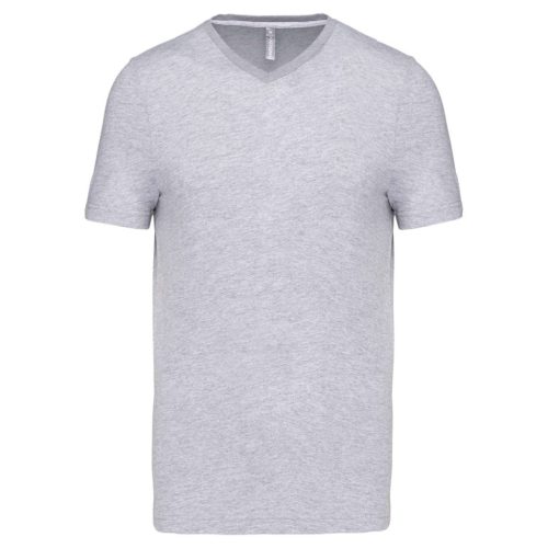 Kariban KA357 rövid ujjú férfi V-nyakú póló - Oxford grey szín
