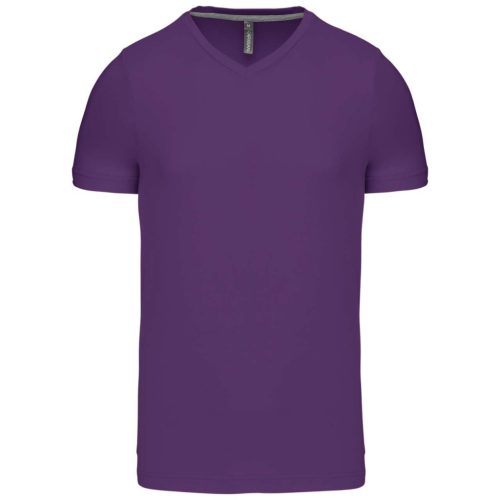 Kariban KA357 rövid ujjú férfi V-nyakú póló - purple szín