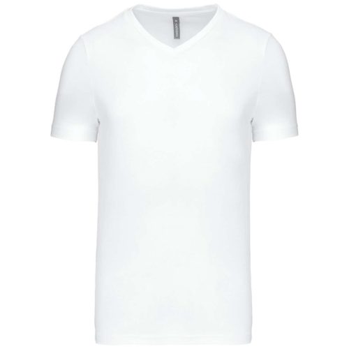Kariban KA357 rövid ujjú férfi V-nyakú póló - white szín